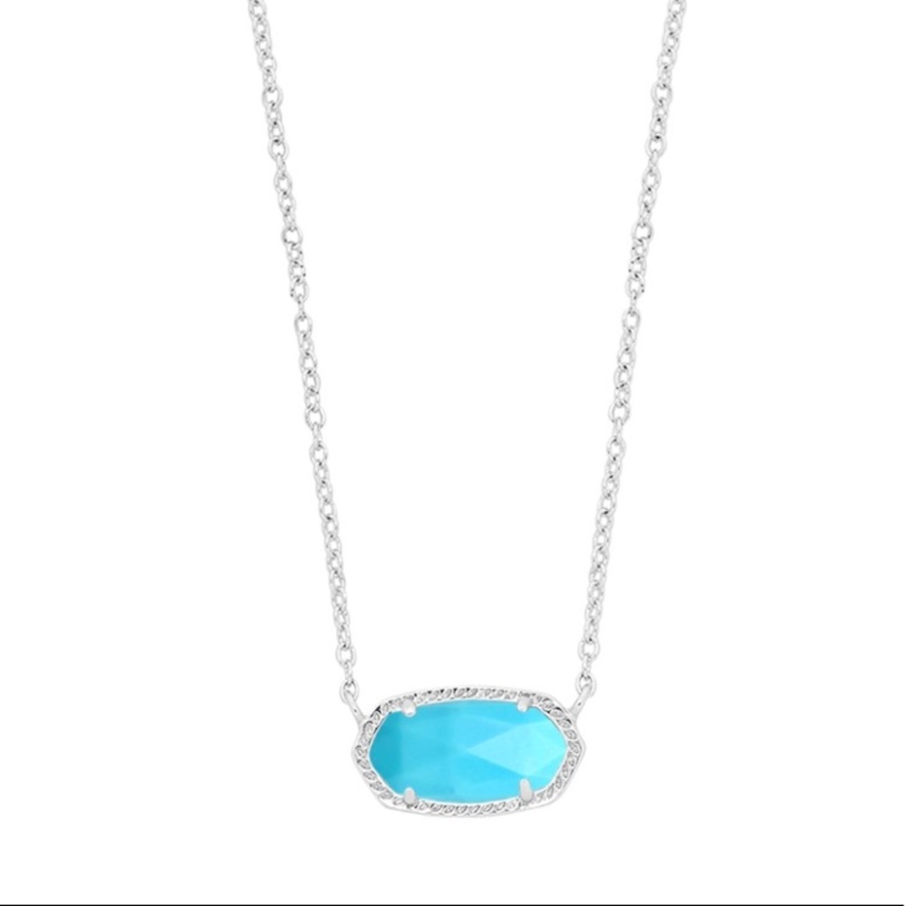 Silver Kendra Scott Elisa necklace w blue stone!